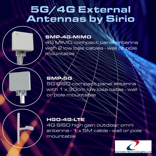 Three high quality 4G / 5G outdoor antennas from Sirio