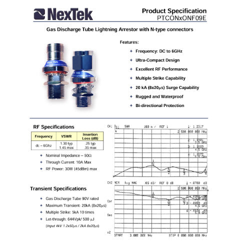 Nextek surge arrestor gas discharge tube